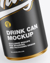 Metallic Drink Can w/ Matte Finish Mockup