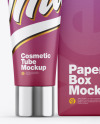 Matte Cosmetic Tube w/ Box Mockup