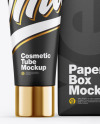 Matte Cosmetic Tube w/ Box Mockup
