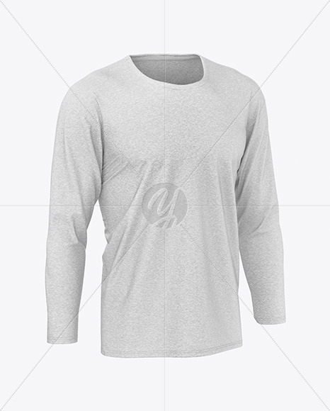 Melange Men&#039;s Long Sleeve T-Shirt Mockup