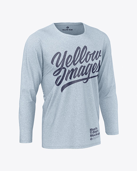 Melange Men&#039;s Long Sleeve T-Shirt Mockup