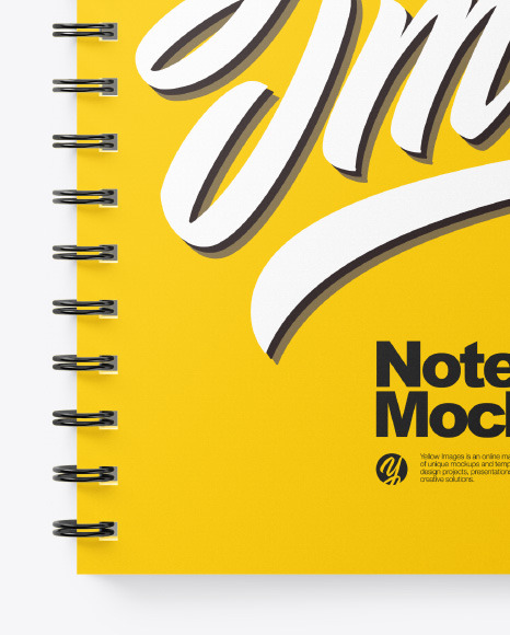 Spiral A4 Notebook Mockup – Top View