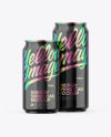 Two Glossy Cans Mockup