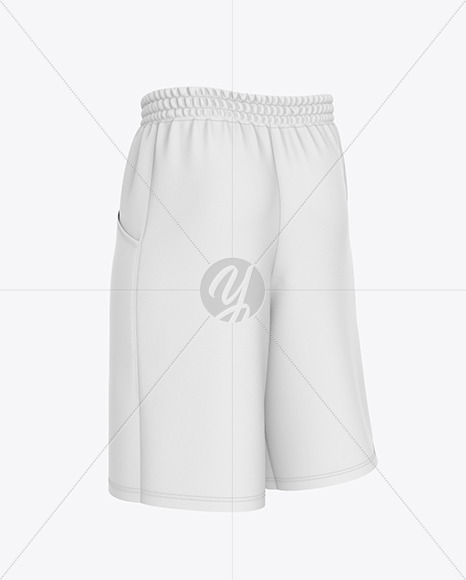 Compression Shorts Mockup – Back Half Side View