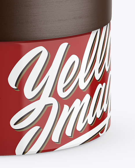 Glossy Cosmetic Jar with Wooden Cap Mockup Glossy Cosmetic Jar with Wooden Cap Mockup