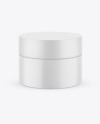 Matte Cosmetic Jar with Wooden Cap Mockup