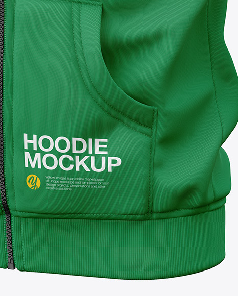 Men's Full-Zip Hooded Sweatshirt Mockup