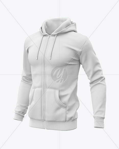 Men's Full-Zip Hooded Sweatshirt Mockup