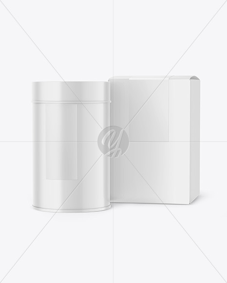 Can with Box Mockup