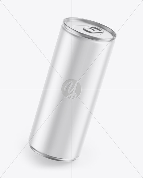 Metallic Drink Can w/ Matte Finish Mockup