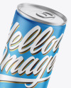 Metallic Drink Can w/ Matte Finish Mockup