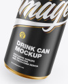 Metallic Drink Can w/ Matte Finish Mockup