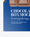 Glossy Chocolate Box W/ Window Mockup - Front View