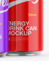 Two Metallic Cans W/ Glossy Finish Mockup