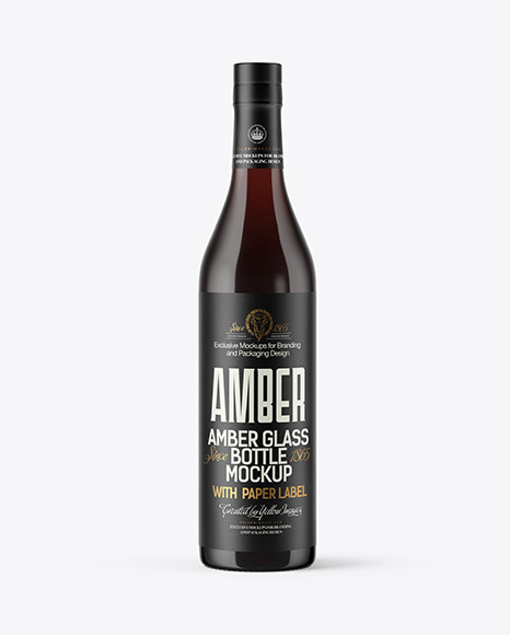 Amber Glass Bottle Mockup