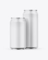 Two Metallic Cans W/ Matte Finish Mockup