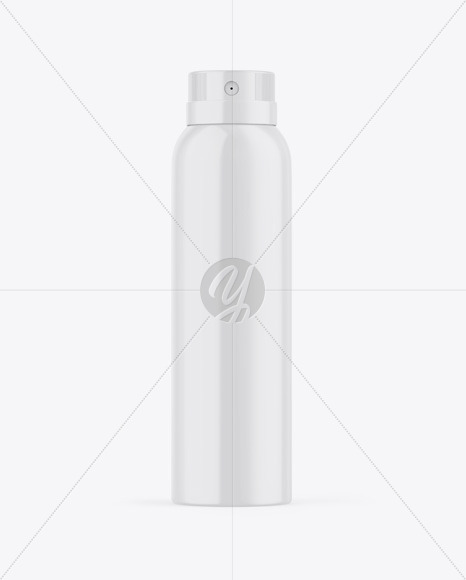 Glossy Aerosol Spray Bottle Mockup