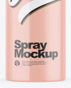 Glossy Aerosol Spray Bottle Mockup