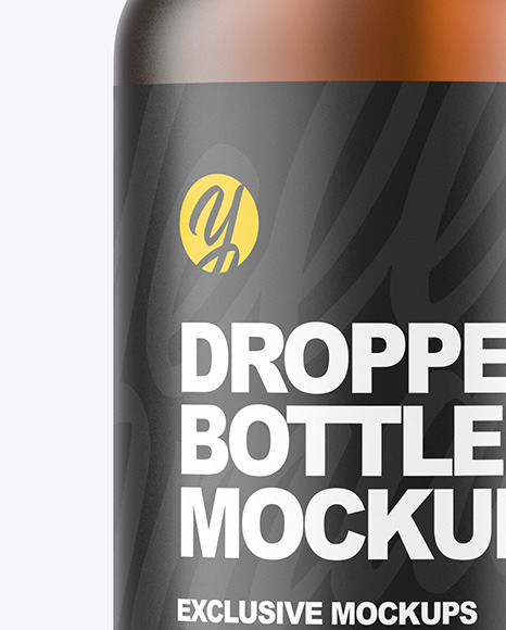 Frosted Amber Dropper Bottle Mockup