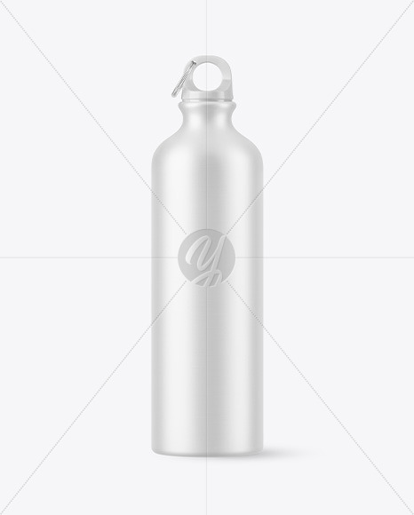 Matte Aluminum Sport Water Bottle with Ring for Carabiner Mockup