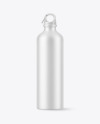 Matte Aluminum Sport Water Bottle with Ring for Carabiner Mockup