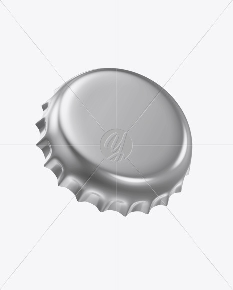 Glossy Metallic Bottle Cap Mockup