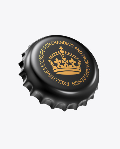 Glossy Metallic Bottle Cap Mockup