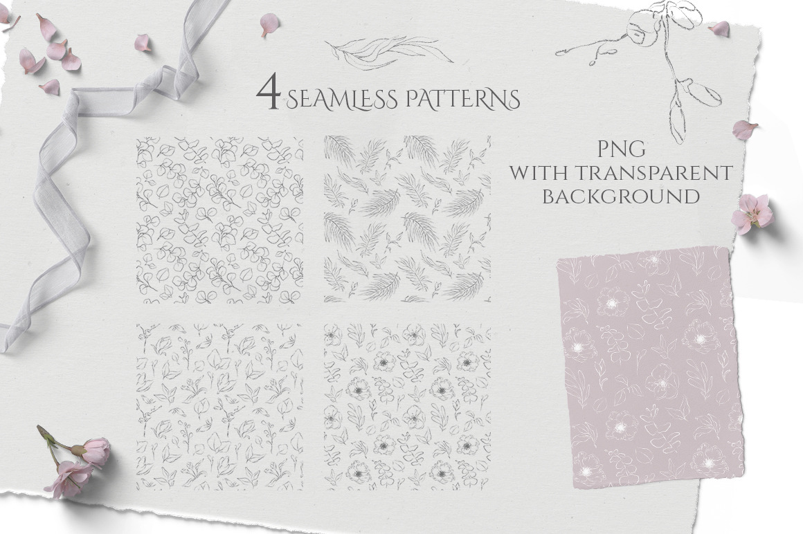 Floral Sketch Illustrations Collection Floral Sketch Illustrations Collection