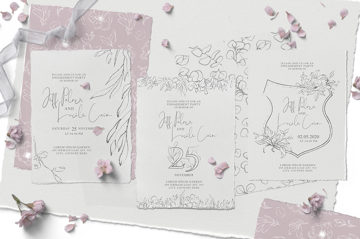 Floral Sketch Illustrations Collection Floral Sketch Illustrations Collection