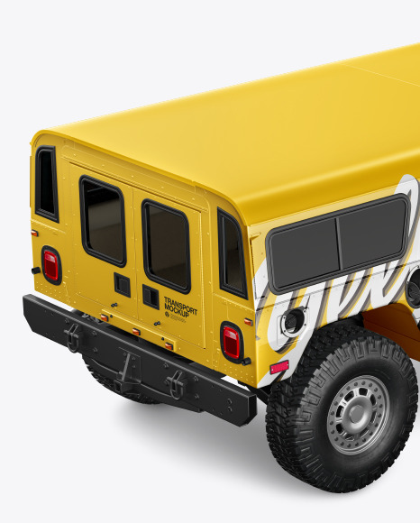 Off-Road SUV Mockup - Back Half Side View