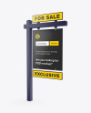 Matte Real Estate Sign Mockup - Half Side View