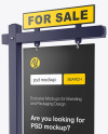 Matte Real Estate Sign Mockup - Half Side View