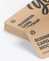 Stack of Kraft Business Cards Mockup