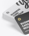 Stack of Kraft Business Cards Mockup