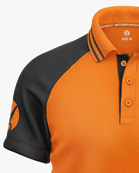 Men's Short Sleeve Polo Raglan Mockup