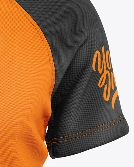 Men's Short Sleeve Polo Raglan Mockup