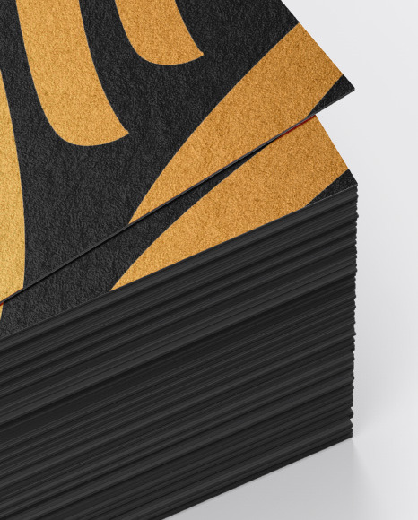 Stack of Kraft Business Cards Mockup