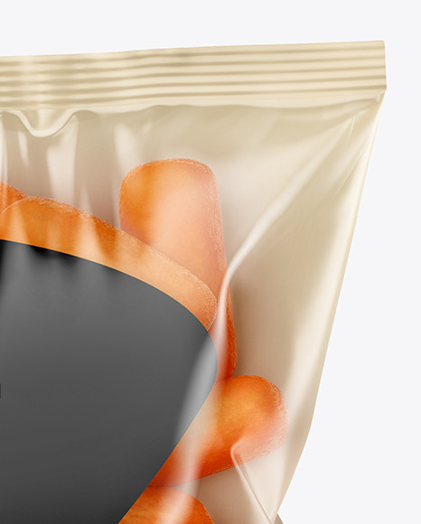 Plastic Bag With Baby Carrots Mockup