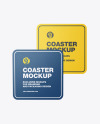 Textured Beverage Coasters Mockup