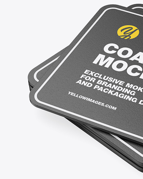 Textured Beverage Coasters Mockup