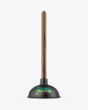 Matte Plunger W/ Wooden Handle Mockup