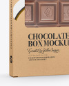 Kraft Chocolate Box W/ Window Mockup - Half Side View