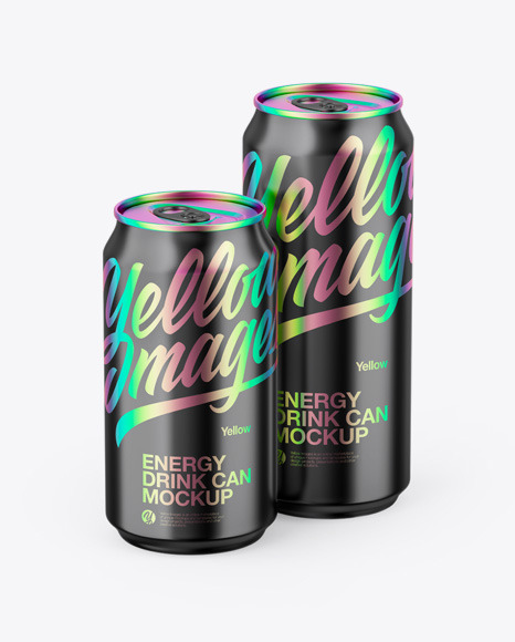 Two Glossy Metallic Cans Mockup