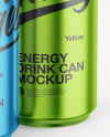 Two Glossy Metallic Cans Mockup