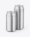 Two Glossy Metallic Cans Mockup