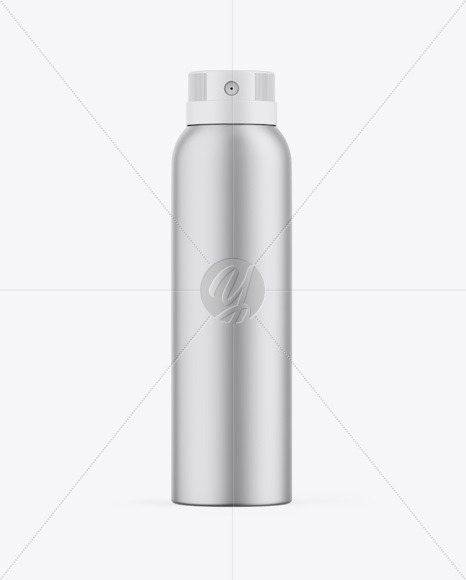 Matte Metallic Aerosol Spray Bottle Mockup