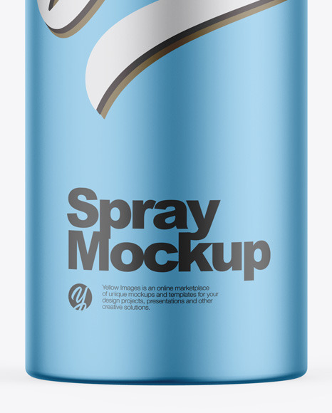 Matte Metallic Aerosol Spray Bottle Mockup