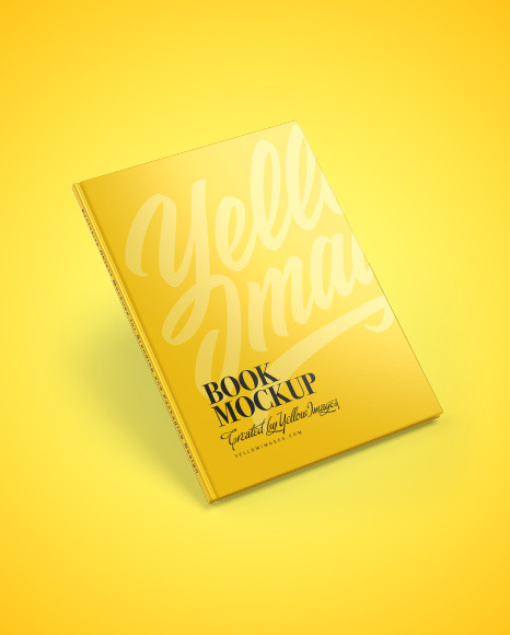 Hardcover Book w/ Glossy Cover Mockup