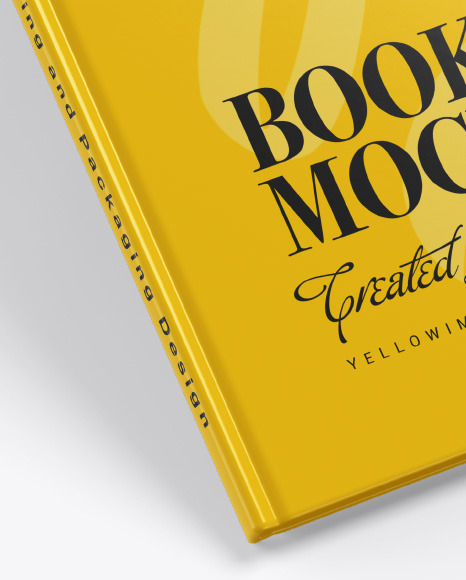 Hardcover Book w/ Glossy Cover Mockup