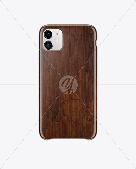 iPhone 11 Dark Wooden Case Mockup